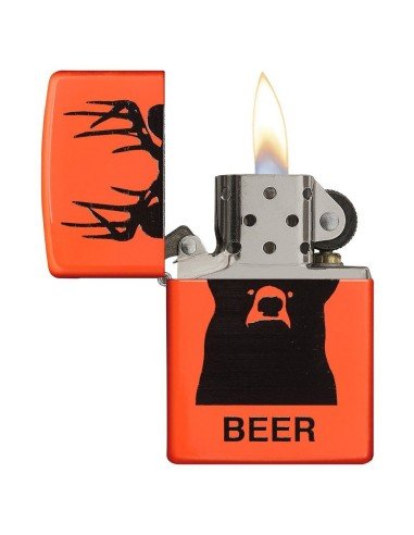 Encendedor Zippo Stamp Neon Orange Beer 29343 - Naranja