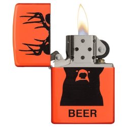 Encendedor Zippo Stamp Neon Orange Beer 29343 - Naranja