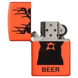 Encendedor Zippo Stamp Neon Orange Beer 29343 - Naranja