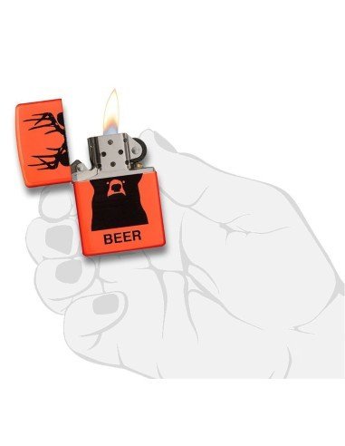 Encendedor Zippo Stamp Neon Orange Beer 29343 - Naranja