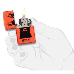 Encendedor Zippo Stamp Neon Orange Beer 29343 - Naranja