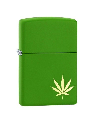 Encendedor Zippo Stamp Green Hoja de Hierba 29588  - Negro