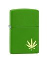 Encendedor Zippo Stamp Green Hoja de Hierba 29588  - Negro