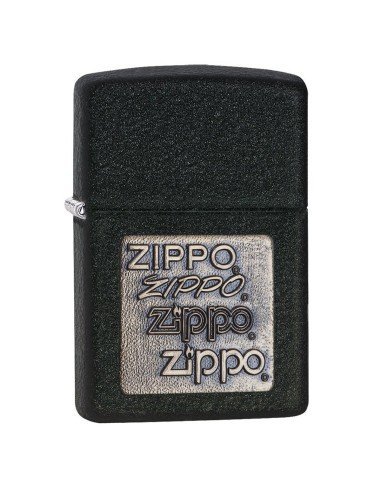 Encendedor Zippo TextureBlack Crackle Emblem 362 - Negro