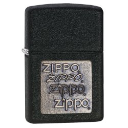 Encendedor Zippo TextureBlack Crackle Emblem 362 - Negro