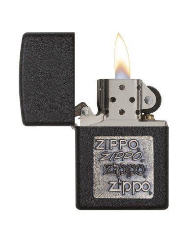Encendedor Zippo TextureBlack Crackle Emblem 362 - Negro