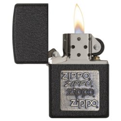 Encendedor Zippo TextureBlack Crackle Emblem 362 - Negro