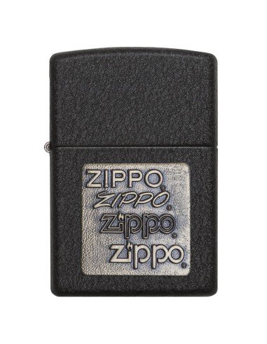 Encendedor Zippo TextureBlack Crackle Emblem 362 - Negro