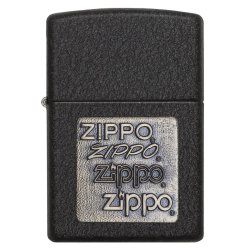 Encendedor Zippo TextureBlack Crackle Emblem 362 - Negro