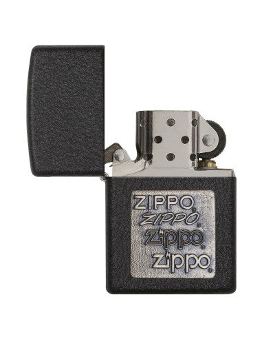 Encendedor Zippo TextureBlack Crackle Emblem 362 - Negro