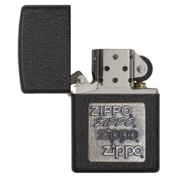 Encendedor Zippo TextureBlack Crackle Emblem 362 - Negro