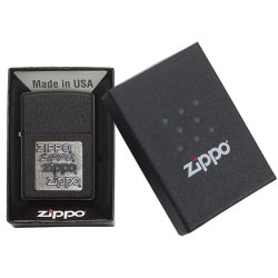 Encendedor Zippo TextureBlack Crackle Emblem 362 - Negro