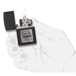 Encendedor Zippo TextureBlack Crackle Emblem 362 - Negro