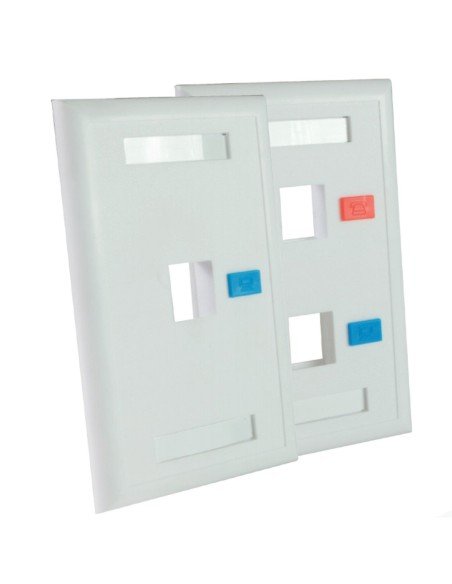 Tapa Face Plate Doble en ABC para Red RJ45