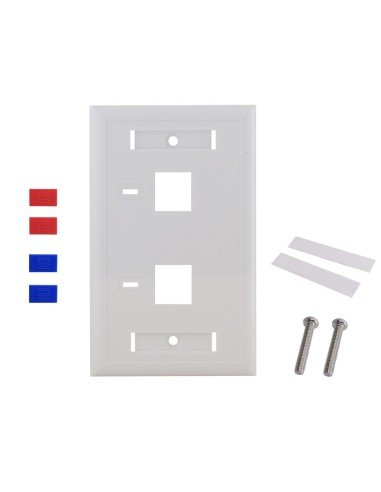 Tapa Face Plate Doble en ABC para Red RJ45