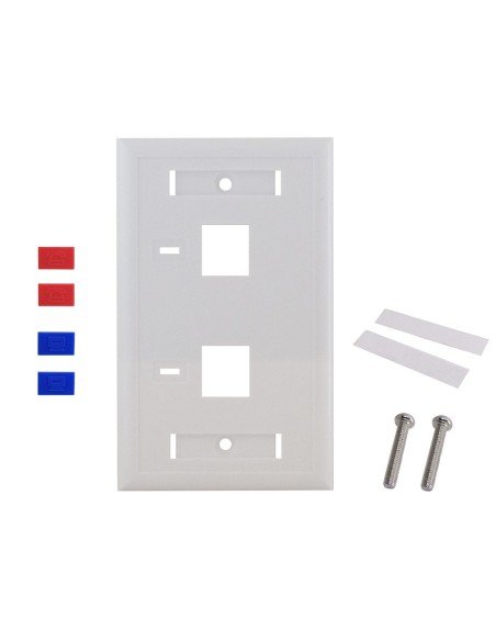 Tapa Face Plate Doble en ABC para Red RJ45