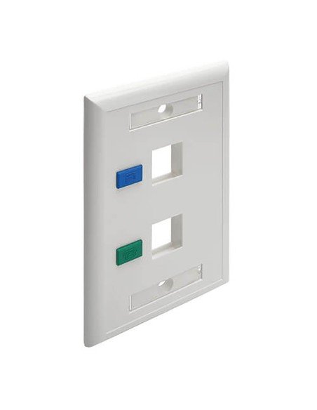 Tapa Face Plate Doble en ABC para Red RJ45