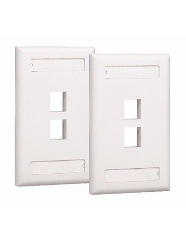 Tapa Face Plate Doble en ABC para Red RJ45
