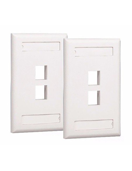 Tapa Face Plate Doble en ABC para Red RJ45