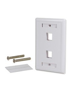 ⭐ Tapa Face Plate Doble en ABC para Red RJ45 2