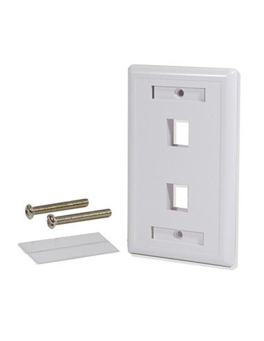 Tapa Face Plate Doble en ABC para Red RJ45