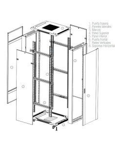 Gabinete Metálico de Piso Tipo Rack 80 x 100 x 22U (AxPxAL) 800*1000*108 2