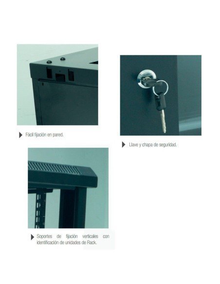 Gabinete Metálico de Pared Tipo Rack 60 x 50 x 9U (AxPxAL) 600*500*399