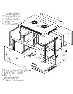 Gabinete Metálico de Pared Tipo Rack 60 x 50 x 6U (AxPxAL) 600*500*266 2