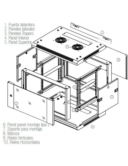 Gabinete Metálico de Pared Tipo Rack 60 x 50 x 6U (AxPxAL) 600*500*266