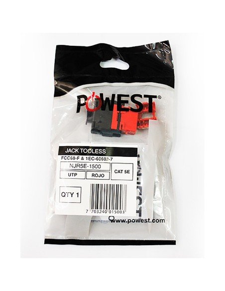 Jack Tooless Cat 6A Powest U/UTP Azul