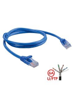 Patch Cord Cat 6A U/FTP Powest 3ft (1m) Azul