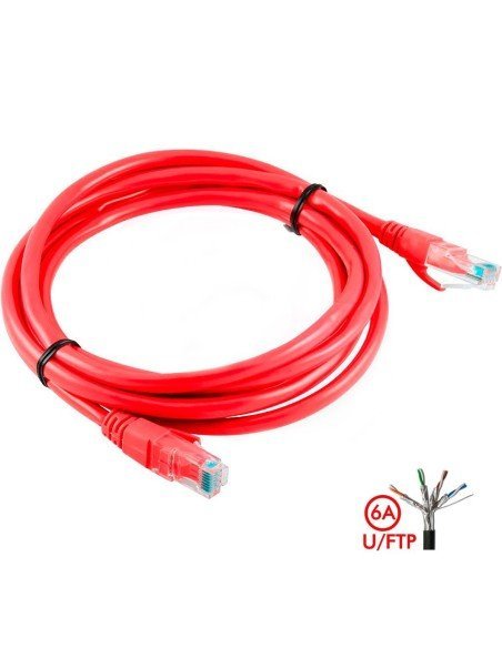 Patch Cord Cat 6A U/FTP Powest 7ft (2m) Rojo