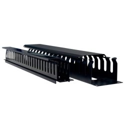 Organizador Horizontal Plástico 2U para instalación en Racks