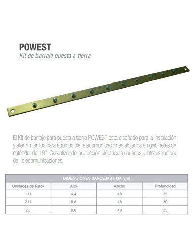 Kit de Barraje Tierra Polo a tierra para Racks