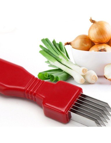 Cortador picador de Cebolla tirillas en un corte