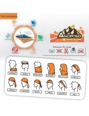 Buff Multifuncional Ascenso Ideal para deportistas,  ciclismo, montañismo, yoga