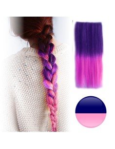 Cortina de Cabello Lisa Degradee Extensión Morado a Fucsia