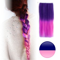 Cortina de Cabello Lisa Degradee Extensión Morado a Fucsia
