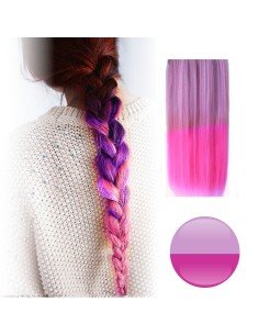 Cortina de Cabello Lisa Degradee Extensión Lila a Rosado