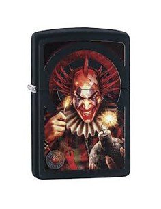 Encendedor Zippo Stamp Payaso Ana Stokes  29574 - Negro mate