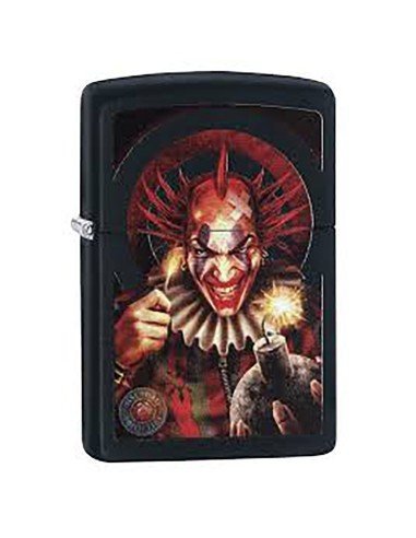 Encendedor Zippo Stamp Payaso Ana Stokes  29574 - Negro mate