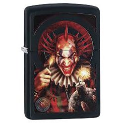 Encendedor Zippo Stamp Payaso Ana Stokes  29574 - Negro mate