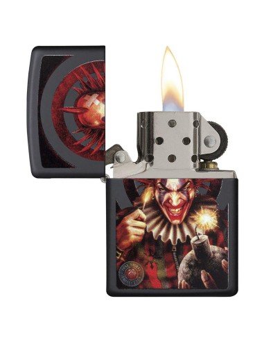 Encendedor Zippo Stamp Payaso Ana Stokes  29574 - Negro mate