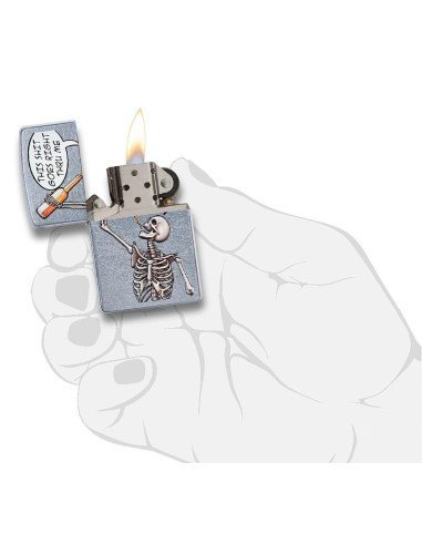Encendedor Zippo Stamp Esqueleto Skull  29613 - Street Chrome