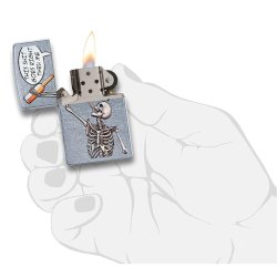 Encendedor Zippo Stamp Esqueleto Skull  29613 - Street Chrome
