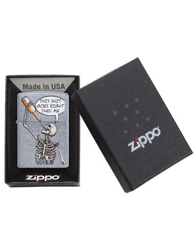 Encendedor Zippo Stamp Esqueleto Skull  29613 - Street Chrome