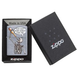 Encendedor Zippo Stamp Esqueleto Skull  29613 - Street Chrome