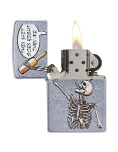 Encendedor Zippo Stamp Esqueleto Skull  29613 - Street Chrome 2