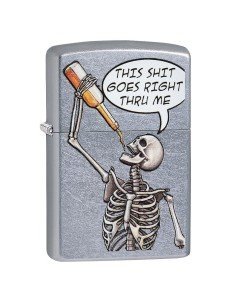 Encendedor Zippo Stamp Esqueleto Skull  29613 - Street Chrome