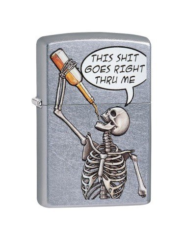 Encendedor Zippo Stamp Esqueleto Skull  29613 - Street Chrome